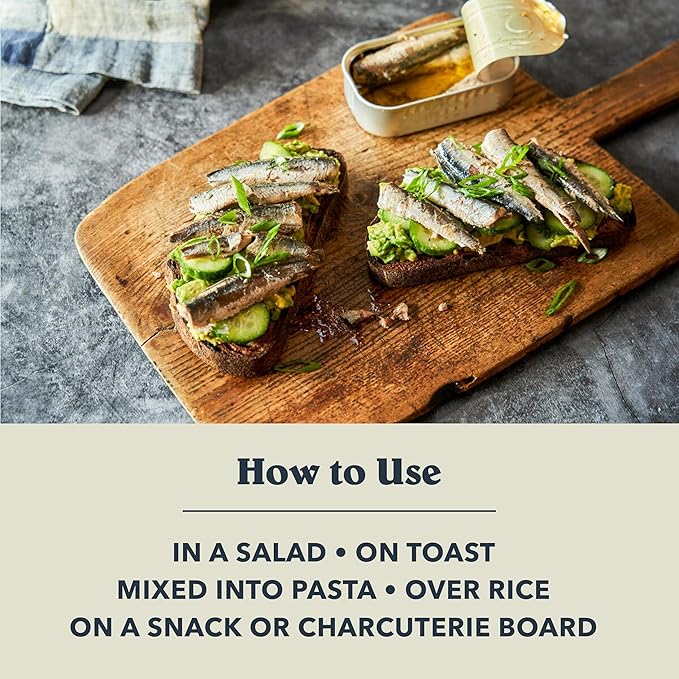 Patagonia Provisions Ultimate Anchovies Sampler Bundle with Sourdough Sea Salt Crackers
