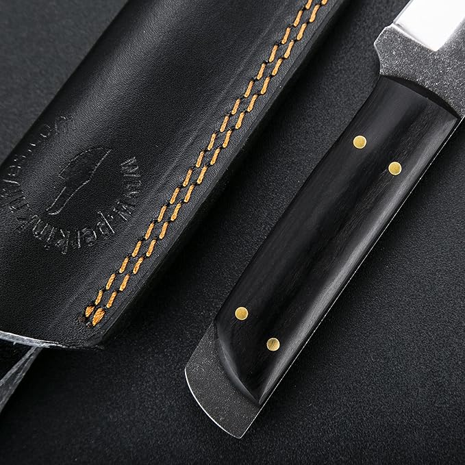 Perkin Handmade Fixed Blade Hunting Knives with Sheath-Full Tang Bushcraft Fixed-Blade Tanto Knives for Outdoor, Camping, Survival Tactical, Fighting, Hiking, Skinning, Hunter-Unisex Adults