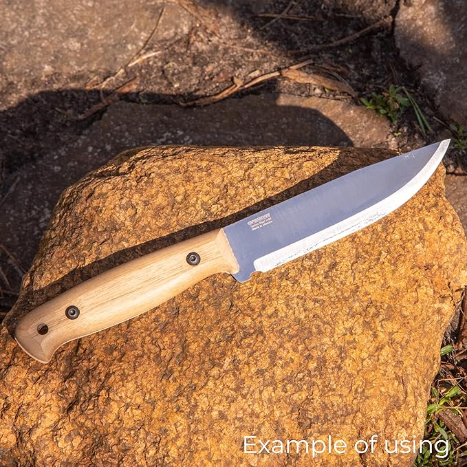 BPS Knives Blank Adventurer - Full-Tang Blank Knife for Knifemaking- Carbon Steel 1066 Blade - Scandinavian Scandi Grind Knife Blank - DIY Knives Making Blades