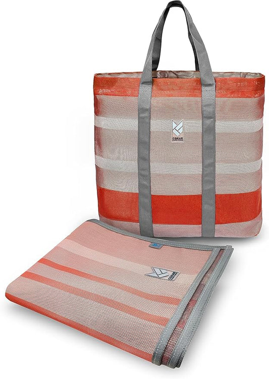 CGEAR RV Comfort Mat – Patented Sand-Free Technology with Ultra Soft Material – Sized to Your RV, Campsite, Beach House – Great Outdoor Patio Rug for RV and Camping (Earthy Stripe, 8' X 20')