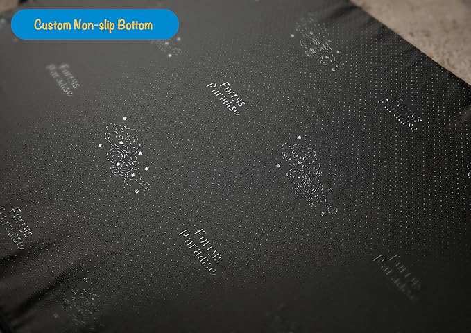 Furry's Paradise Foam Cuddler Waterproof Bolster Pet Bed with Reversible Cushion, Recycled Fibers and Non-Slip Bottom. (in The Clouds, Orthopedic Small)