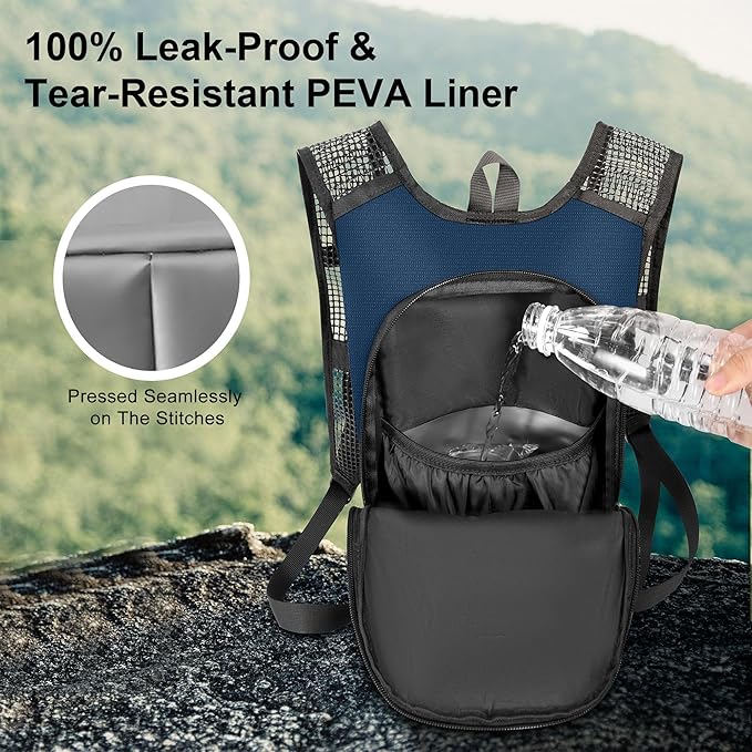 Hydration Backpack - Lightweight Water Backpack with 2L Water Bladder Bag, Running Hydration Vest Backpack for Men Women, Hydration Pack for Hiking, Cycling, Climbing MIYCOO
