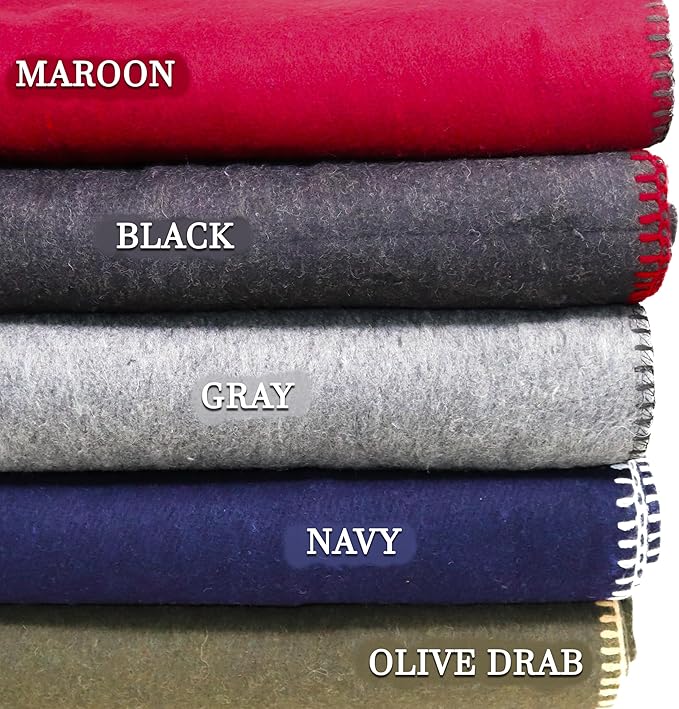 M MCGUIRE GEAR Heavy Duty Wool Blanket, Survival, Emergency, and First Aid Use – Mil-Spec, Fire Retardant, Durable Outdoor Wool Blankets for Camping. - Grey, (64 x 90 inches)