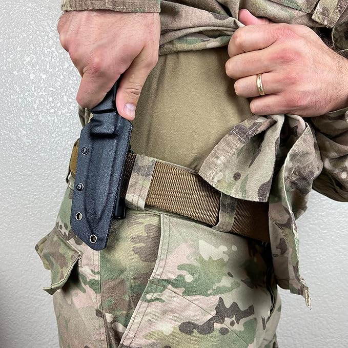 Tactical Fixed Blade Hunting Knife - Full Tang, Coyote Brown