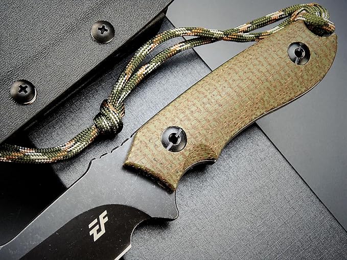 Eafengrow EF130 Fixed Blade Knife, DC53 Steel Blade,G10/Micarta Handle Full Tang EDC Fixed Knifes Straight Knife for Working Camping Hunting Field Adventure Survival