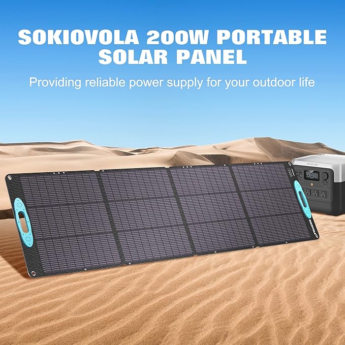 N-Type 16BB 200W Portable Solar Panels for Power Station,IP68 Waterproof ETFE Foldable Solar Panel Kit 25% High Conversion Efficiency Solar Panel for Camping Outdoor RV Blackout
