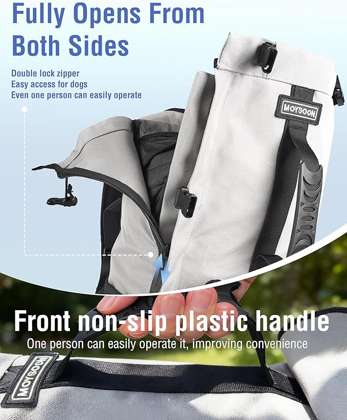Dog Backpack for Small & Medium Dogs - Adjustable Pet Carrier for Travel & Hiking, Hands-Free Puppy Backpack with Storage Pockets, Breathable Mesh