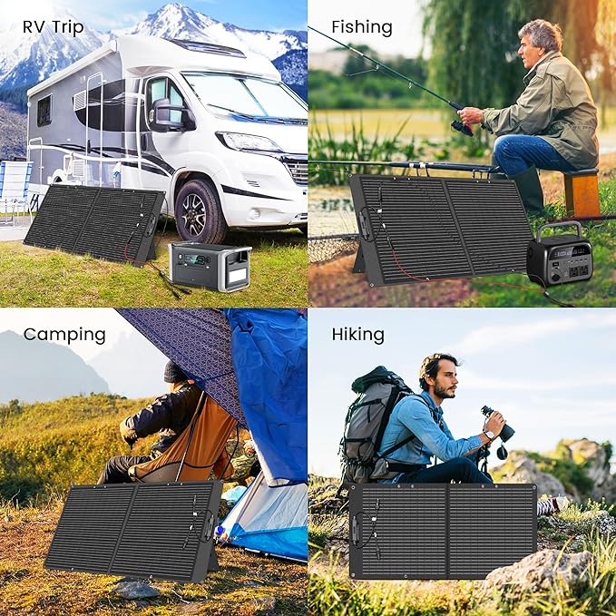 100W Portable Solar Panel for Power Station - 23.7% High Efficiency 20V Foldable Solar Charger Compatible with Solar Generator for Camping RV Outdoor Home Backup