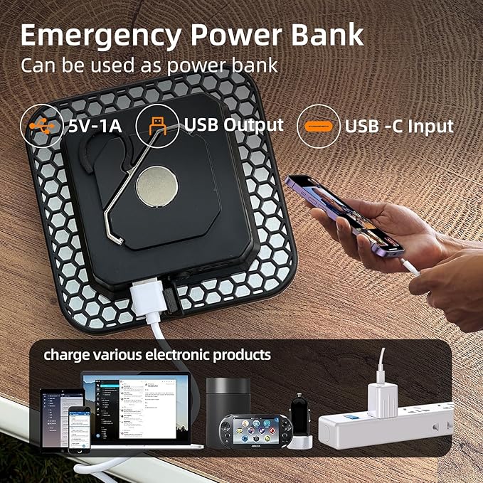 10800mAh Rechargeable Hanging Tent Light with Magnet, 30W 4000LM LED 4 Color Lighting Modes Camping Lantern, Portable IPX5 Waterproof LED Flashlight for Emergency & Gift