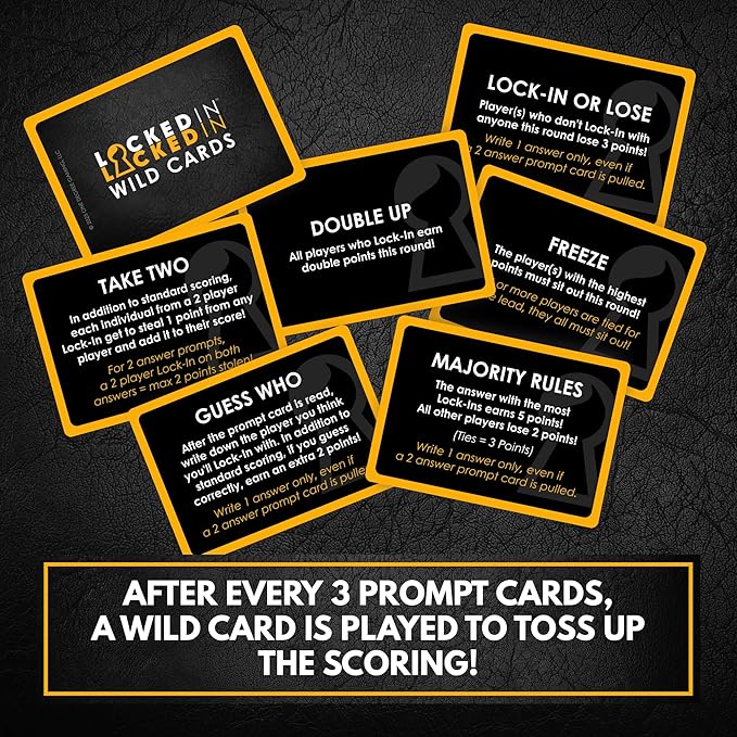 Locked-in: 400 Prompt Card Game ??Wildly Entertaining & Easy to Learn ??Adults, Teens & Kids ??2??0 Players ??Family Game Night, Party Game, Icebreaker & Gift