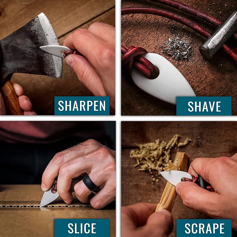 Spark Necklace - Functional & Stylish Fire Starter Necklace, Made In USA, Zirconia & Ferrocerium Pendant Firestarter Tool on Leather Cord, Survival Flint & Steel for Everyday Carry, Men & Women, White