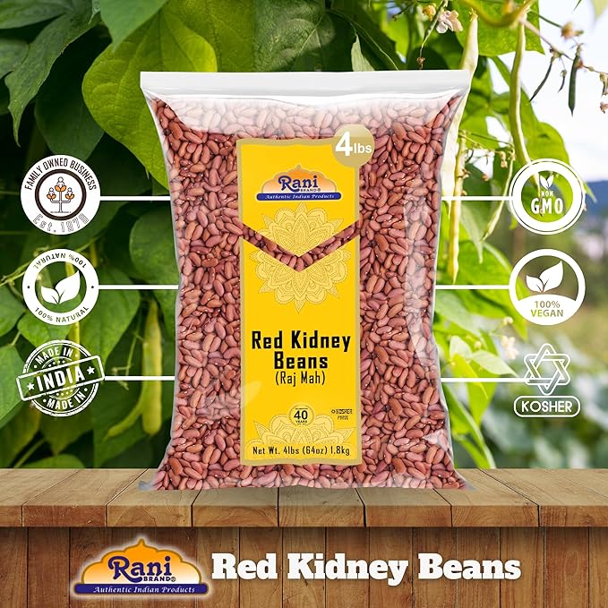 Rani Red Kidney Beans, Light 64oz (4lbs) 1.81kg Bulk ~ All Natural | Vegan | Gluten Friendly | NON-GMO | Kosher | Raj Mah