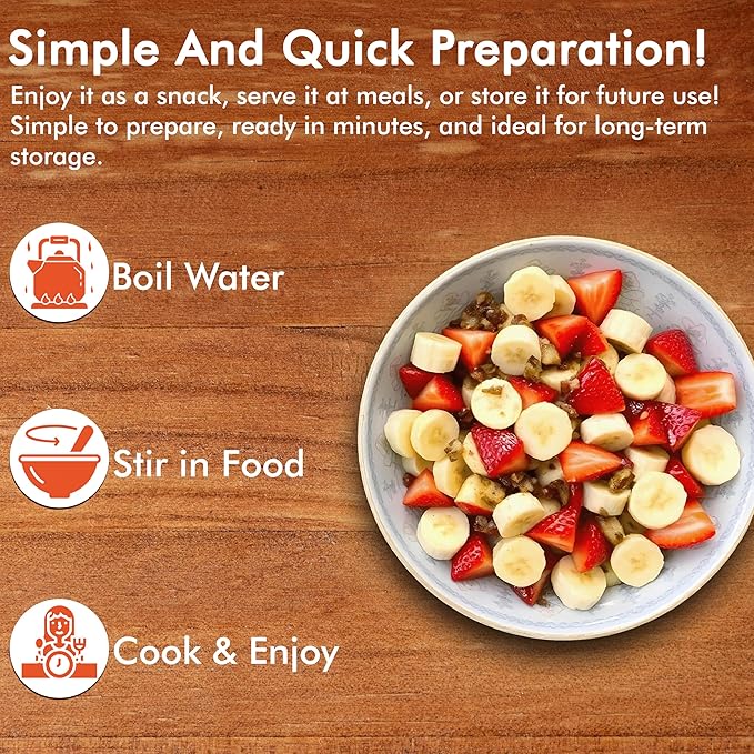Numanna Freeze-Dried 3 Fruit Bucket ??300 Servings | Apples, Bananas, Strawberries | Healthy Snack for Everyday, Emergency & Survival Use | Durable Packaging | 25+ Year Shelf Life | Made in USA