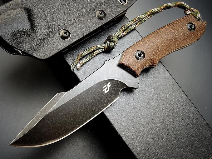 Eafengrow EF130 Fixed Blade Knife, DC53 Steel Blade,G10/Micarta Handle Full Tang EDC Fixed Knifes Straight Knife for Working Camping Hunting Field Adventure Survival