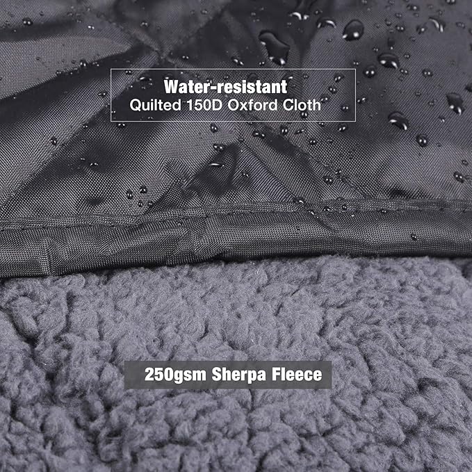 REDCAMP Large Warm Blanket with Sherpa Lining, Cold Weather Outdoor Blanket Windproof for Camping Stadium,Hiking, Machine Washable(79"x 79")