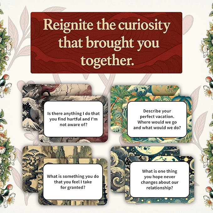Rekindle: Keep Your Spark Bright - 10 Year Anniversary Long-Term Couples Conversation Cards - 90 Questions for Deeper Connection - Travel Gifts for Couples
