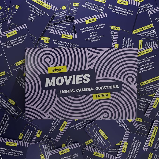 iykyk Movies - Ultimate Movie Quiz Game - 150 Cards Covering Classic Movies to Modern Blockbusters - Twist on Classic Quiz - Ideal for Game Nights and Travel - Show Off What You Know About Movies