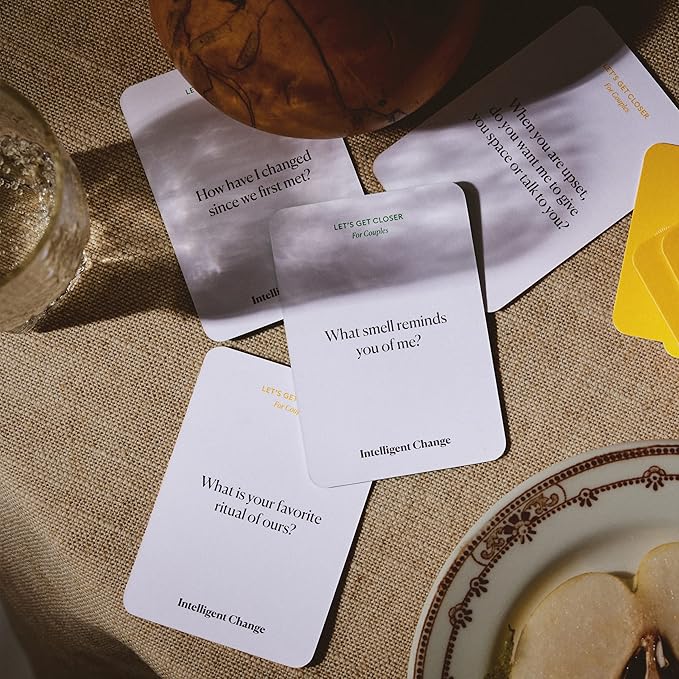 Intelligent Change Get Closer Conversation Cards for Couples, Intimacy Deck Card Game, Fun Date Night Ideas, 100 Icebreaker Couple Questions to Strengthen Bonds and Relationships