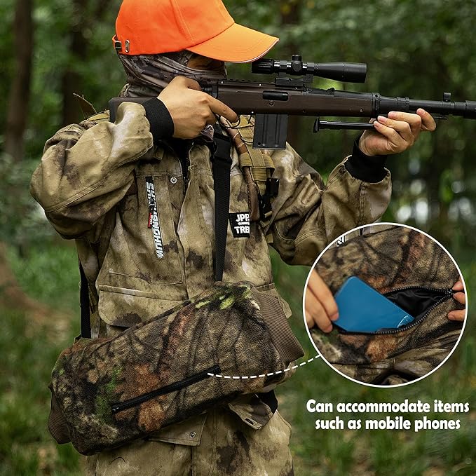 RunNico Camo Hand Muff Warmer - Unisex Camo Hunting Hand Muff - Camouflage Hunting Waist Pouch for Camping, Hiking, Football, Golf Activities