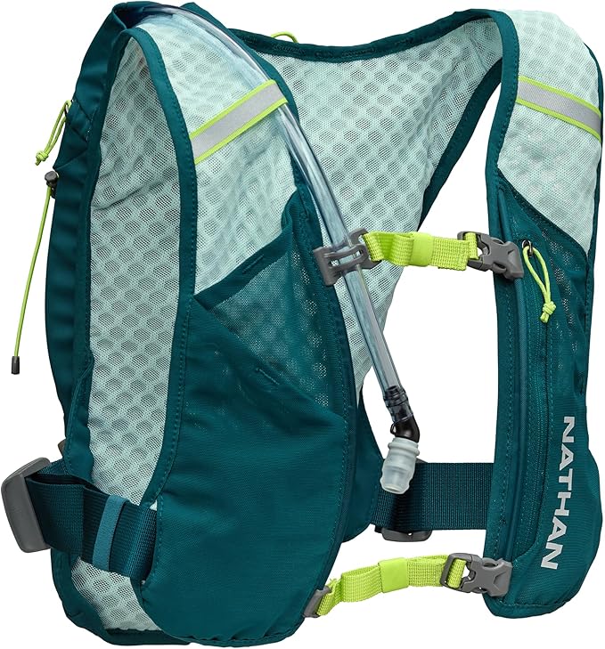 Nathan QuickStart 1.5L Hydration Pack Vest with Bladder or flasks, Storage Pockets, Breathable Moisture-Wicking Fabric, Adjustable Straps for Running, Hiking, Walking, Marathons, Obstacle Races