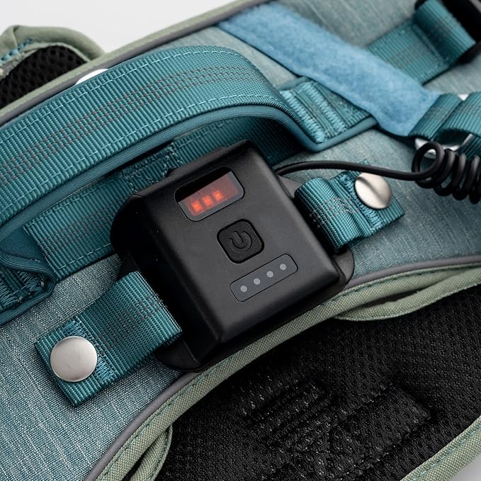 Lumi One- The Only Dog Harness That Lights Your Path at Night! Patent-Pending. Dog Safety Gear, Rechargeable Adjustable Pet Harness, Durable Pet Walking Gear (Teal Blue, Medium)