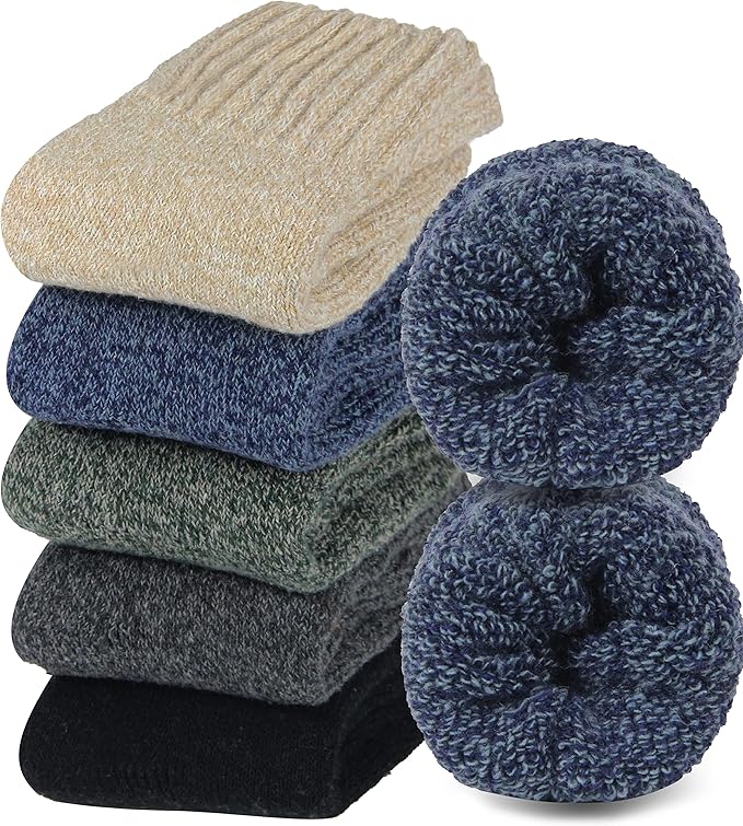 BomKinta Boot Socks for Women Winter Solid Thick Warm Socks Cozy Crew Socks Christmas Gift
