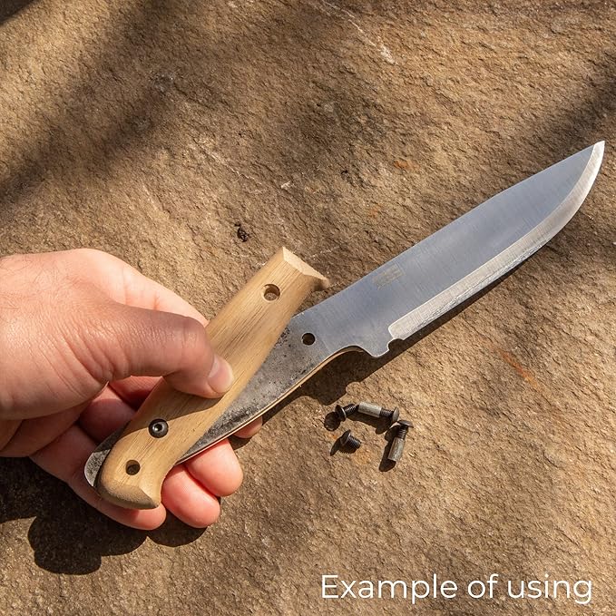 BPS Knives Blank Adventurer - Full-Tang Blank Knife for Knifemaking- Carbon Steel 1066 Blade - Scandinavian Scandi Grind Knife Blank - DIY Knives Making Blades