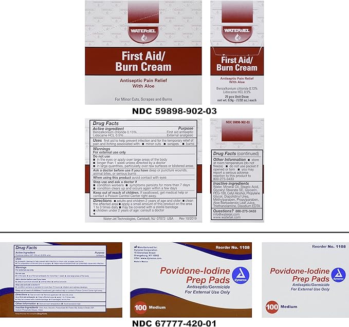 MFASCO First Aid Kit Refill Pack - Complete 180+ Items for Small to Medium Boxes - Bandages, Gauze, Antiseptics - Quality Supplies - Assembled in USA - Compact, 2 Pounds - 10 x 7 x 3 inches