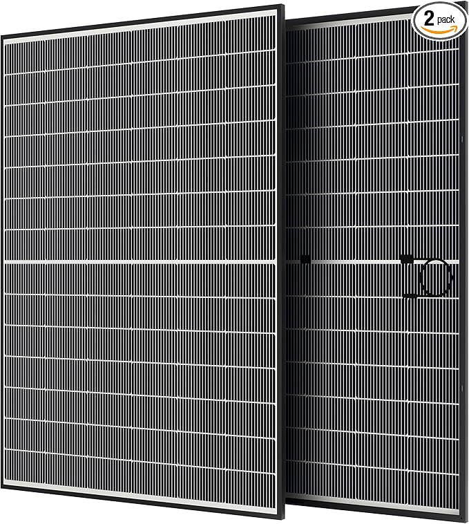 400 Watt Solar Panels, N-Type 16BB 2PCS 400W Bifacial Solar Panel, 25% High Efficiency Solar Module for Homes Rooftop Power Station Farm RV and Off-Grid Applications