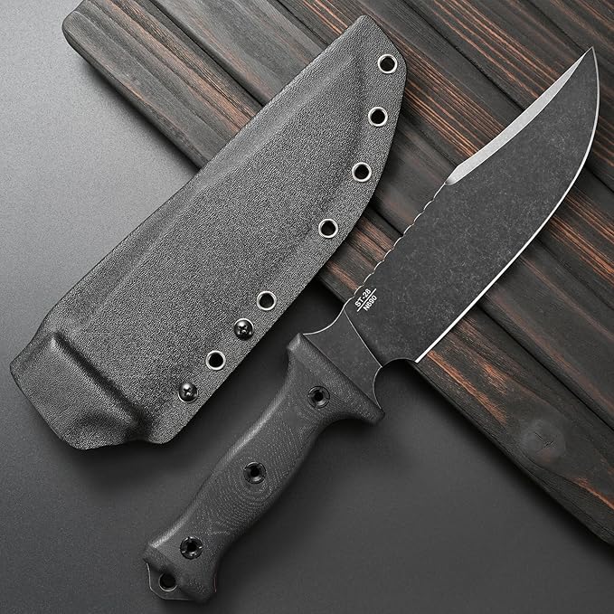 Sitivien ST28 Fixed Blade Knife 7MM Thick N690 Stainless Steel Blade G10 Handle Full Tang EDC Tool Knifes for Outdoor Working Camping Hunting Fishing
