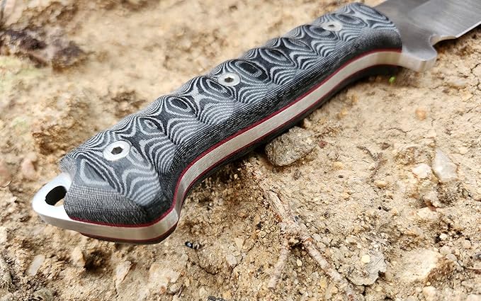 JEO-TEC Nº29 Full Tang Bushcraft Survival Hunting Camping Knife - MOVA-58 Stainless Steel - 10'' Overall - Fixed Blade Knife with Sheath - Handmade in Spain
