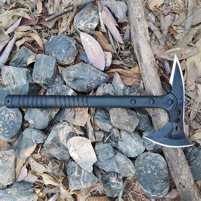 DOOM BLADE Camping Hatchet Axe with Nylon Sheath,Tomahawk Viking Forged High Carbon Steel,Portable Camping Axe for Outdoor Splitting Wood,Hunting Survival (Double-Bit Axe * 1)