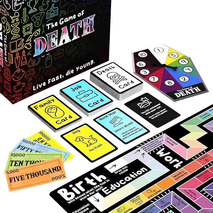 Gift Republic Game of Death ??Live Fast, Die Young | Dark Humour Adult Party Board Game | Outrageous Survival Challenge for 2- Players | Mature Content
