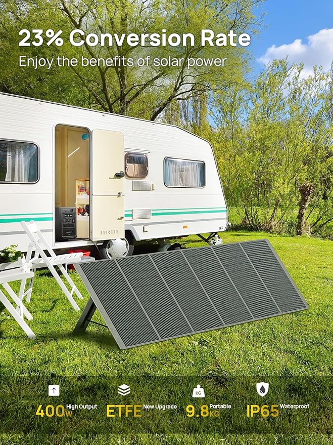 AFERIY P210 2400W Portable Power Station with 400W Solar Panel, 2048Wh LiFePO4 Battery Backup with AC & Solar Charging, Quiet Generator for Home Use, Outdoor Camping, RV, Emergency Power Supply