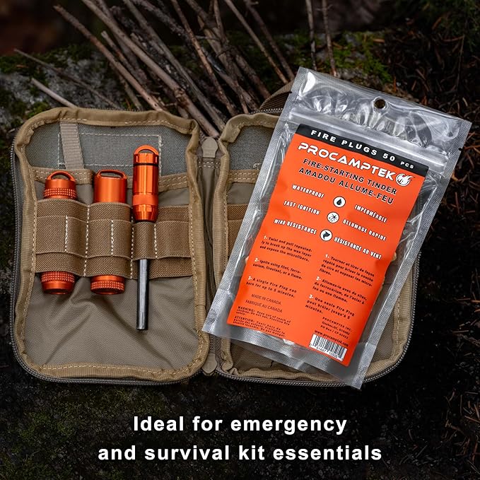 Fire Plugs 100% Waterproof Fire Starter for Emergencies, Survival, Campfire, Fire Pits, Grills | Burns 5+ Minutes, All Natural, Non-Toxic