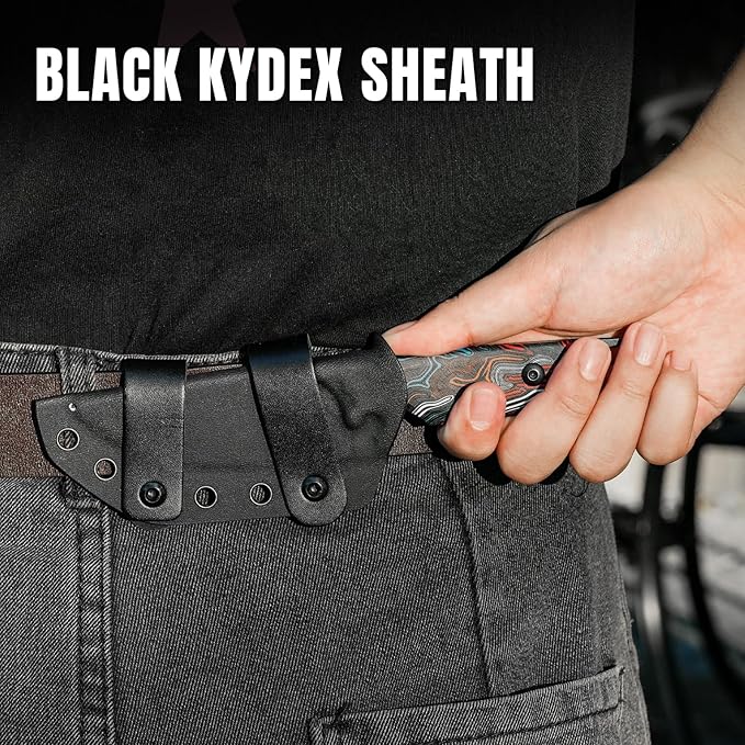 Kizer Cabox Fixed Blade Hunting Knife - 3.36" D2 Steel, G10 Handle with Sheath - Survival & Camping - 1048M1