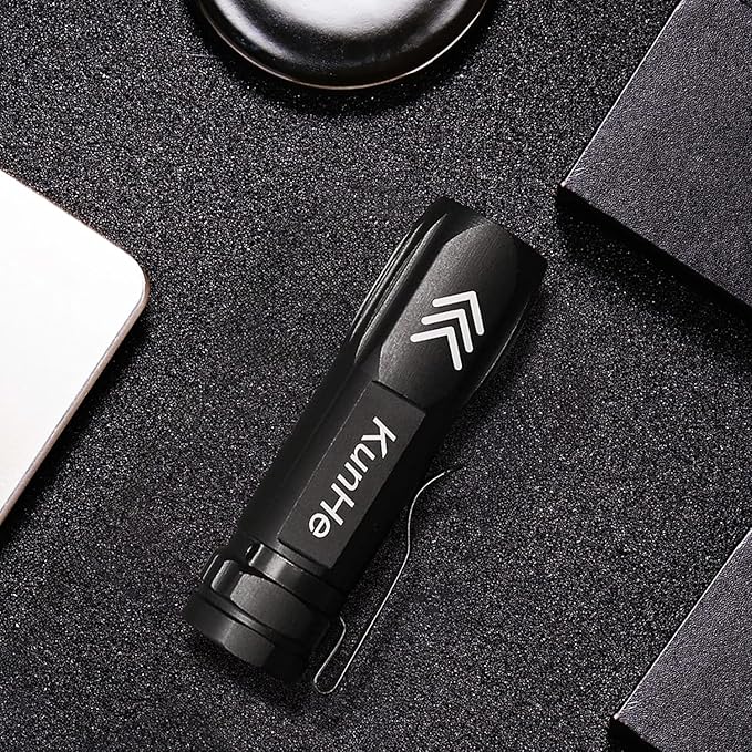 KunHe 10 Pack Small Rechargeable Flashlights Bulk USB-C Mini High Lumen Flashlight Clip-on Portable Pocket Flash Light for EDC Emergency Home Use