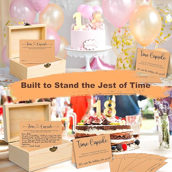 Time Capsule Box 1st Birthday Party Activities, First Birthday Party Games Favors for Girls or Boy, 1st Gifts for Party Decorations
