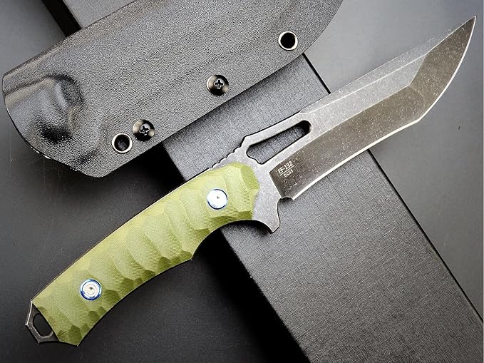 Eafengrow EF132 Fixed Blade Knife, DC53 Steel Blade,G10 Handle Full Tang EDC Fixed Knifes Straight Knife for Working Camping Hunting with Kydex Sheath