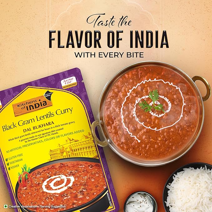 Kitchens Of India Ready To Eat Dal Bukhara, Black Gram Lentil Curry, 10-Ounce Boxes (Pack of 6)