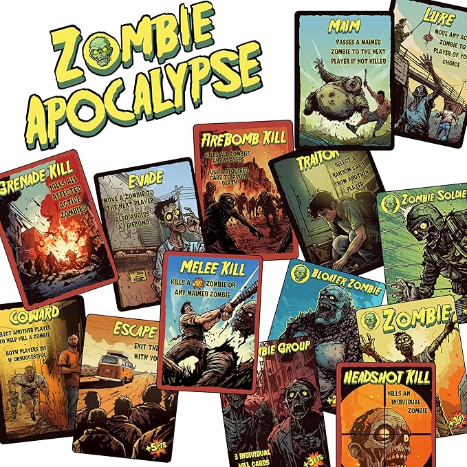 MASON FORGE Zombie Apocalypse, a Card Game: high-Stakes Survival Card Game, Strategic Play, Engaging Artwork, Game Night, Easy to Learn, Quick Setup, Fun for 12+