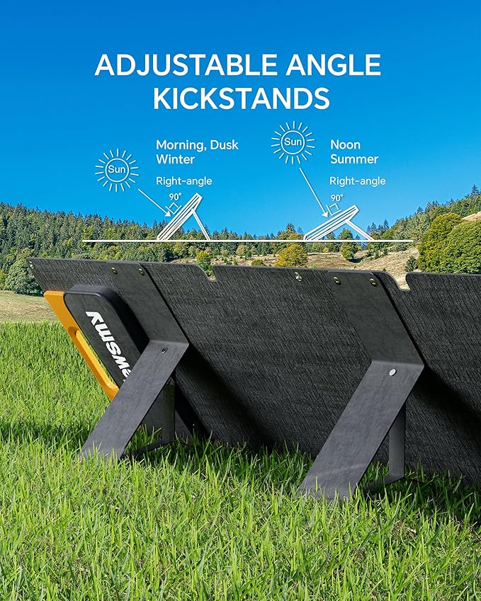100W Portable Foldable Solar Charger, 19V Monocrystalline Panel with 22% Efficiency, IP65 Waterproof, for Power Stations and Outdoor Camping, Includes DC/Anderson/XT60 Cables, Adjustable Kickstand