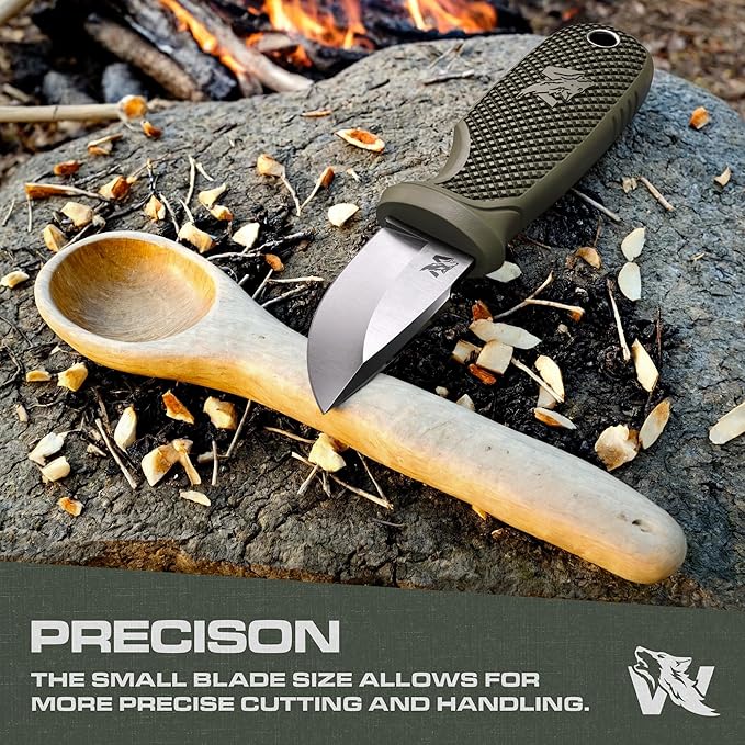 W-MINI - EDC Neck Knife with Sheath and Necklace - Small EDC Fixed Blade Knife Necklace and Belt Clip - Pocket Fixed Blade Knives - Full Tang Neck Knife with Sheath Tactical and Fire Starter