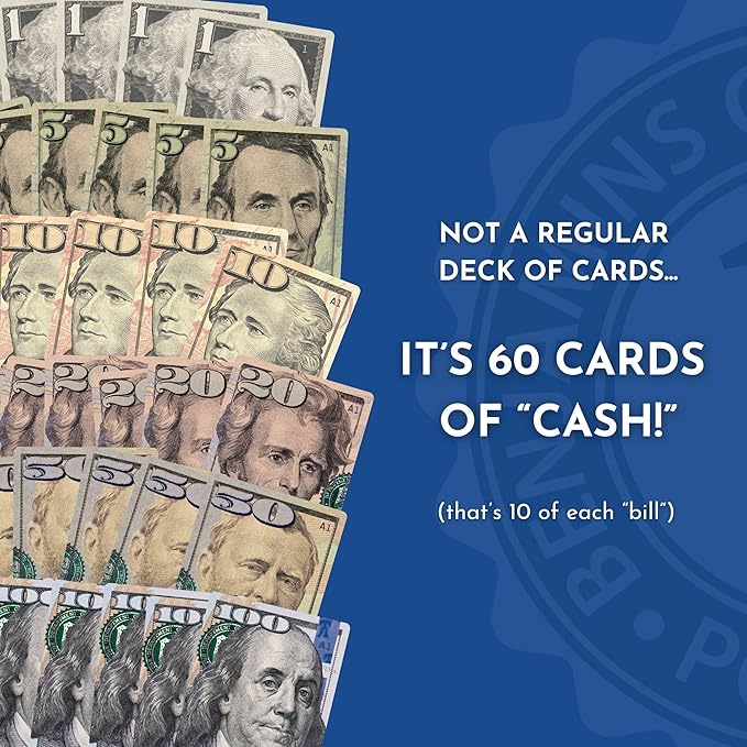 Benjamins Cash Cards ??Money-Themed Card Games for Adults, Teens & Families, Fast-Paced Strategy Card Games for Parties, Entertaining & Fun Games for Family Night. Play with Money.