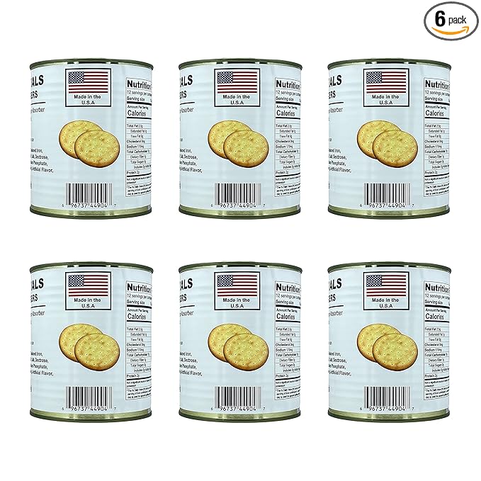 Future Essentials Sailor Pilot Bread Crackers 9.9 Oz per Can Ship’s Biscuit Ready to Eat Survival Food #2.5 Can (12 Servings Each) Pack of 6 Long-Term Emergency Storage Food 30-Year Shelf Life