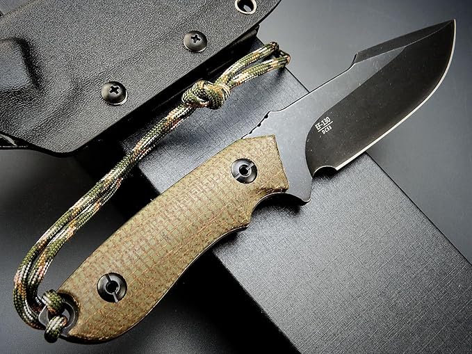 Eafengrow EF130 Fixed Blade Knife, DC53 Steel Blade,G10/Micarta Handle Full Tang EDC Fixed Knifes Straight Knife for Working Camping Hunting Field Adventure Survival