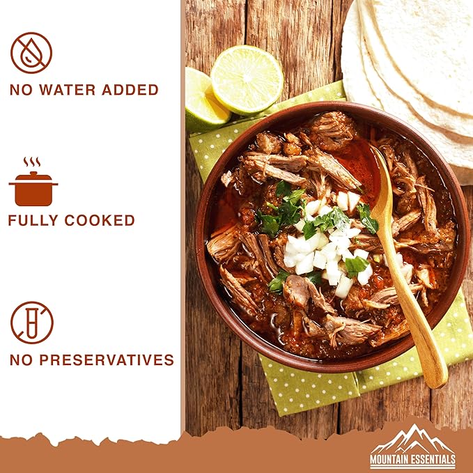 MOUNTAIN ESSENTIALS All Natural Canned Beef 28 Oz – Fully Cooked, Ready to Eat, Gluten Free – Canned Meat for Daily Use, Emergency, Survival & Camping – 5-Year Shelf Life – Made in USA – Pack of 1