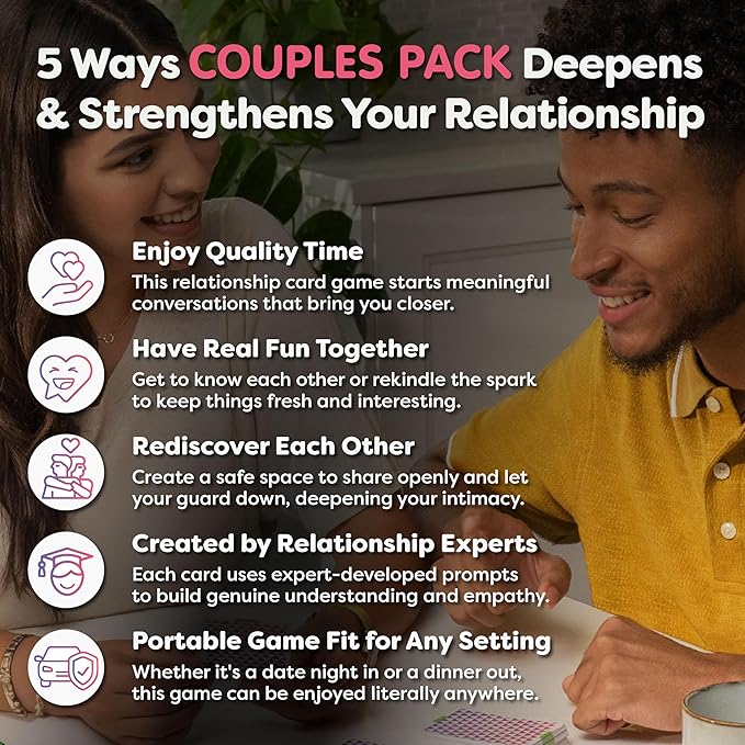TALKING POINT CARDS Deepen Your Connection with 200 Fun & Engaging Conversation Cards for Couples - Build Intimacy, Strengthen Your Bond & Reignite Romance ??Perfect Adult Card Game for Date Nights