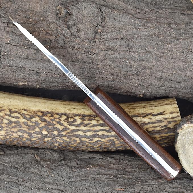 Knives Ranch Camper One | 8 inch horizontal Carry Bushcraft, Camping, Hunting & Outdoors Knife | High Carbon SS 440-C | 59 Hardness | Cowboy Style Dual Carry Sheath (Camper One 3090-SS-IRW)