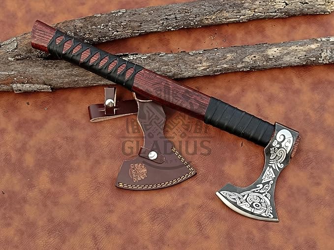 | Exquisite Handmade Viking Axe - Ideal for Collectors & Enthusiasts | Authentic, Artisan-Crafted | Medieval Styled Axe with Durable and Robust High Carbon Steel (GC-AX08)